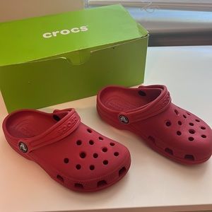 Kids Red clog Crocs, size 12